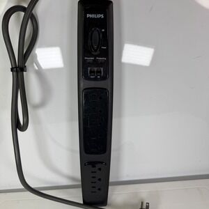 Philips Surge Protector Power Strip 8 Outlet RJ11 Protection Black Corded‎